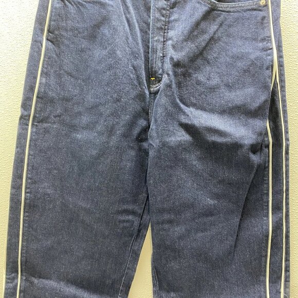 James Street Men’s Pinstripe Track Denim Jeans Size 32x29 Medium Blue - Picture 8 of 10